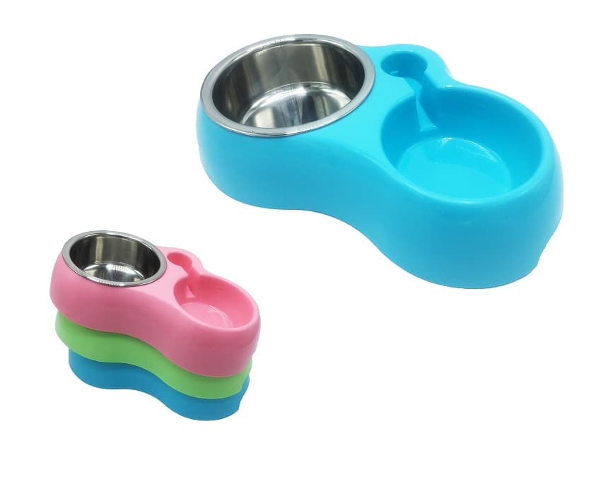 PLATO P/PERRO CELESTE PEQ SIN BOTELLA C/BEBEDE - 1