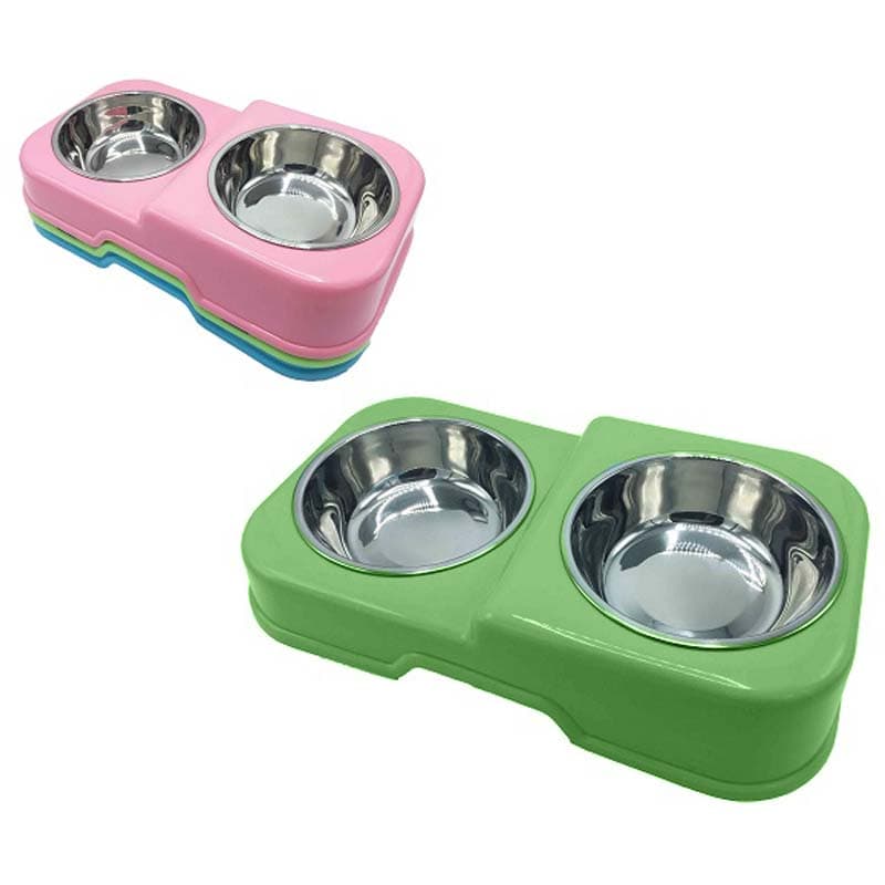 PLATO P/PERRO VERDE MEDIANO X2 CUADRADO BASICO - 1