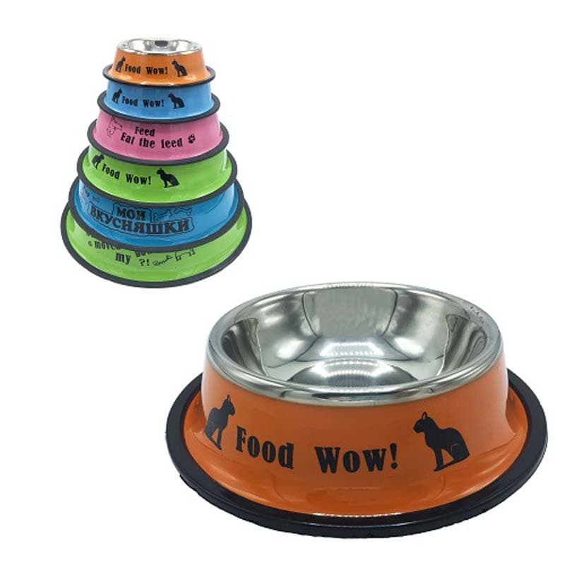 PLATO P/PERRO COLORES 20cm METAL REDONDO - 1