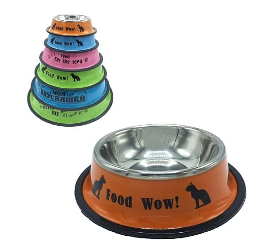 PLATO P/GATO COLORES 16CM METAL REDONDO - 1