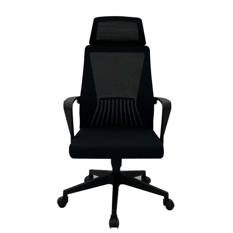 IMP SILLA P/OFI NEGRO S/LUMBAR CABECERA MALLA - 1