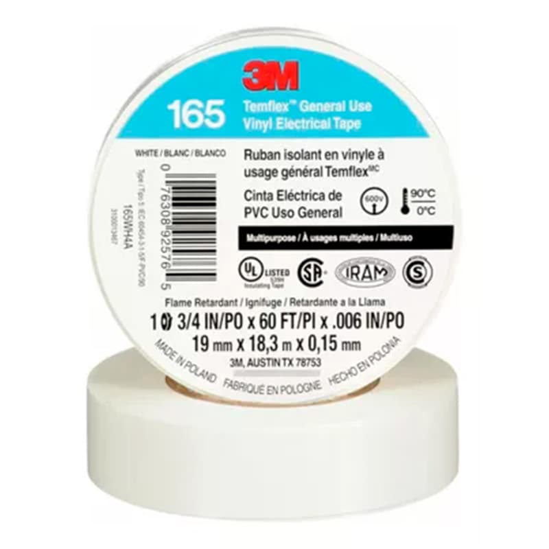 3M TAIPE 165 BLANCO 3/4X20YDS (10U)(100UxCJ) - 1