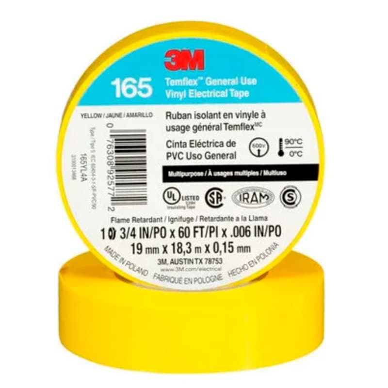 3M TAIPE 165 AMARILLO 3/4X20YDS (10U)(100UxCJ) - 1