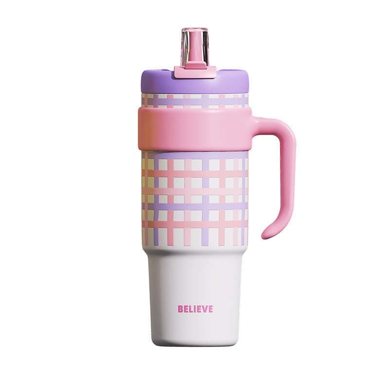 HO VASO TERMO BELIEVE ROS/LIL 1250ML 2F CUADROS 304SUS - 1