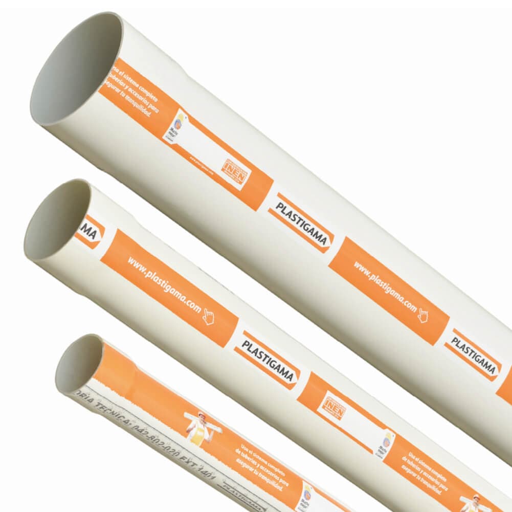 PLASTIGAMA DESAGUE TUBO PVC 75MM 3M  (5UxPAQUETE) - 1